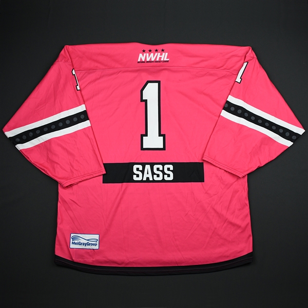 Kimberly Sass - Metropolitan Riveters - Game-Worn Strides For The Cure Jersey - Jan. 27, 2018