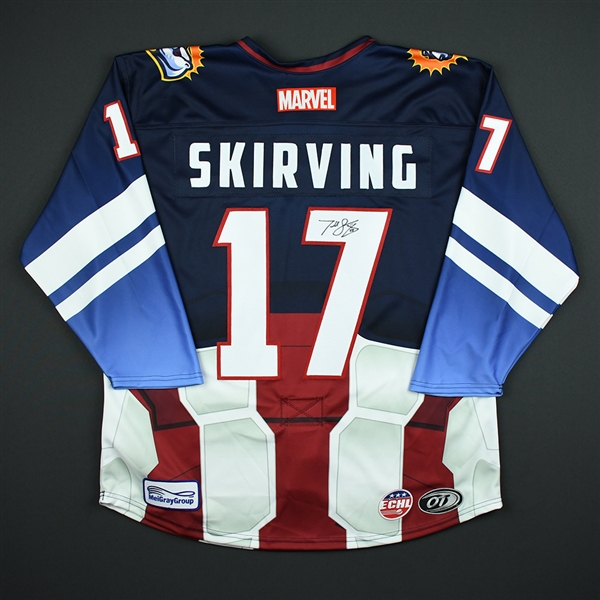 Todd Skirving - Orlando Solar Bears - 2017-18 MARVEL Super Hero Night - Game-Issued Autographed Jersey
