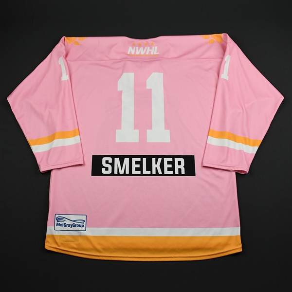 Jordan Smelker - Boston Pride - Game-Worn Strides for the Cure Jersey w/A - Feb. 2, 2018
