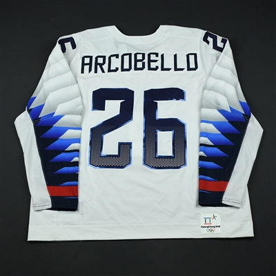 Mark Arcobello - Team USA Mens PyeongChang 2018 Olympic Winter Games - Game-Worn White Jersey