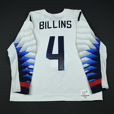 Chad Billins - Team USA Mens PyeongChang 2018 Olympic Winter Games - Game-Worn White Jersey