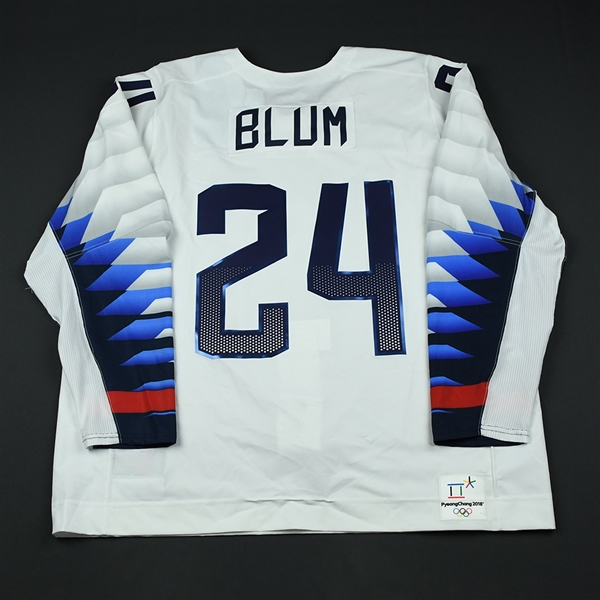 Jonathon Blum - Team USA Mens PyeongChang 2018 Olympic Winter Games - Game-Worn White Jersey