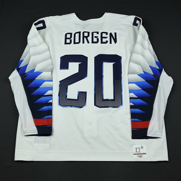 Will Borgen - Team USA Mens PyeongChang 2018 Olympic Winter Games - Game-Issued White Jersey
