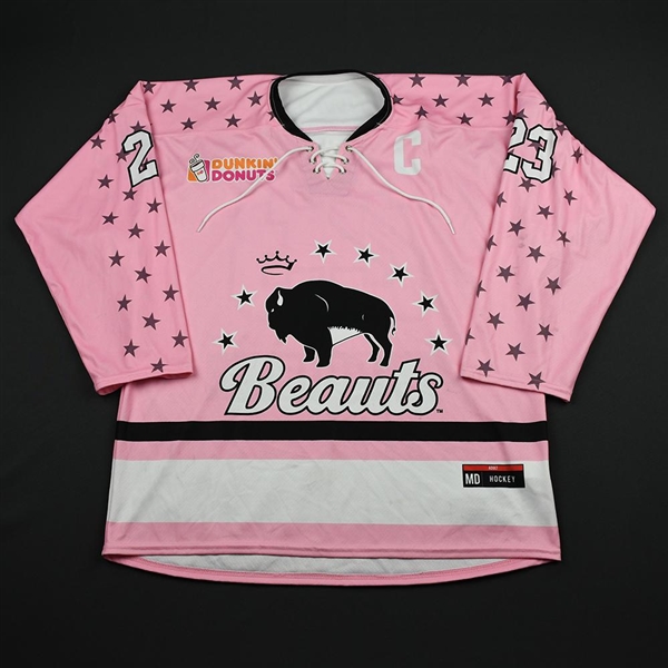 Corinne Buie - Buffalo Beauts - Game-Worn Strides for the Cure w/C Jersey - January 20, 2018