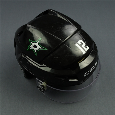 Radek Faksa - Dallas Stars - Game-Worn Black Helmet - 2016-17 Season