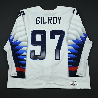 Matt Gilroy - Team USA Mens PyeongChang 2018 Olympic Winter Games - Game-Worn White Jersey w/A