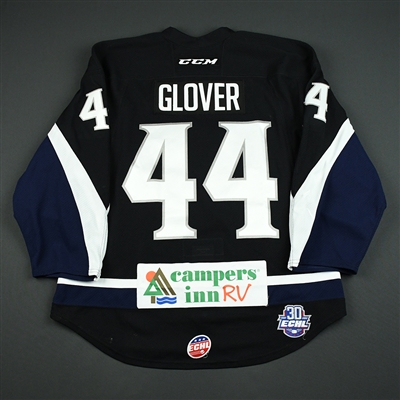 Jack Glover - Jacksonville Icemen - 2017-18 Regular Season Game-Worn Black Jersey 