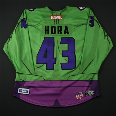 Frank Hora - Reading Royals - 2017-18 MARVEL Super Hero Night - Game-Issued Autographed Jersey