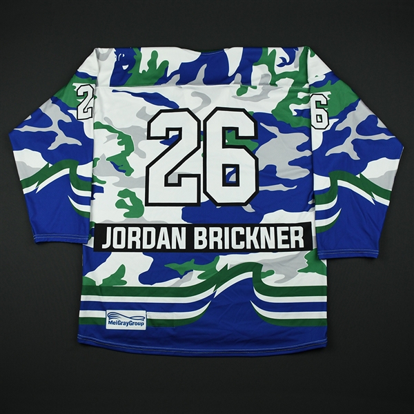 Jordan Brickner (Full Name on Back) - Connecticut Whale - Game-Worn Military Appreciation Jersey - Feb. 25, 2018