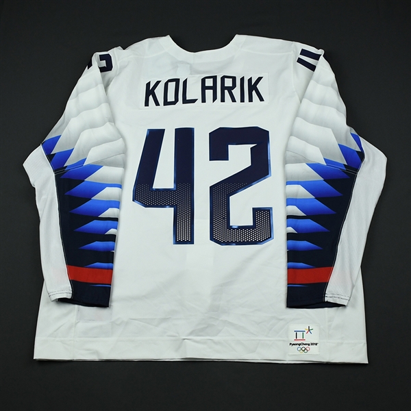 Chad Kolarik - Team USA Mens PyeongChang 2018 Olympic Winter Games - Game-Worn White Jersey