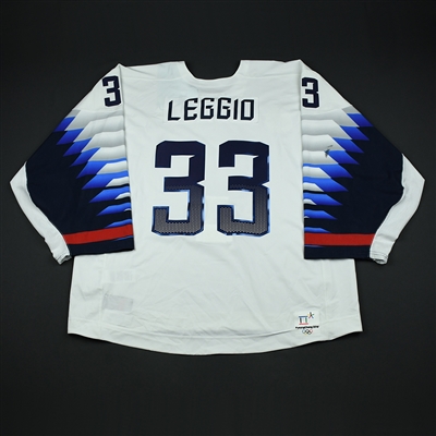 David Leggio - Team USA Mens PyeongChang 2018 Olympic Winter Games - Game-Worn White Back-up Only Jersey