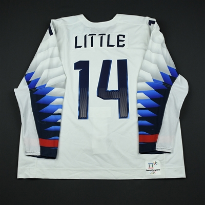Broc Little - Team USA Mens PyeongChang 2018 Olympic Winter Games - Game-Worn White Jersey
