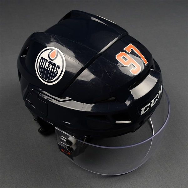 Connor McDavid - Edm. Oilers - Game-Worn CCM Helmet - December 18, 2017 to December 29, 2017 - PHOTO-MATCHED