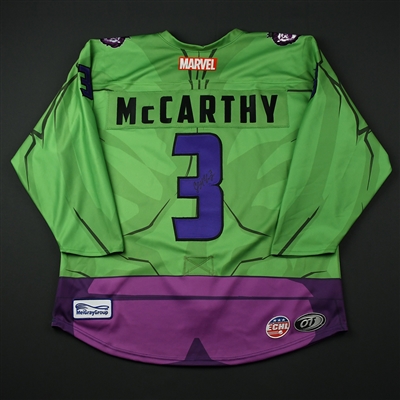 Chris McCarthy - Reading Royals - 2017-18 MARVEL Super Hero Night - Game-Worn Autographed Jersey