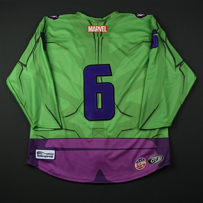 Blank #6 - Reading Royals - 2017-18 MARVEL Super Hero Night - Game-Issued Jersey