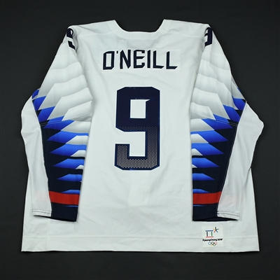 Brian ONeill - Team USA Mens PyeongChang 2018 Olympic Winter Games - Game-Worn White Jersey