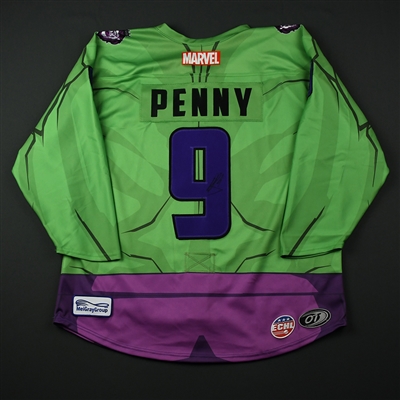 Ryan Penny - Reading Royals - 2017-18 MARVEL Super Hero Night - Game-Worn Autographed Jersey w/A