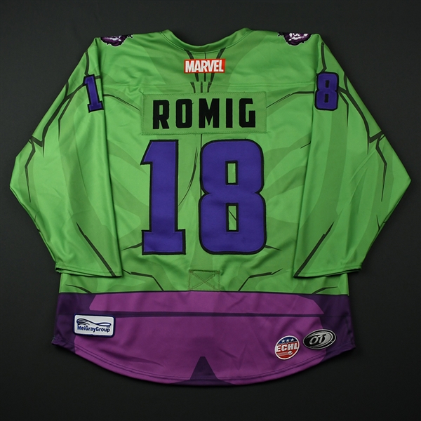Emil Romig - Reading Royals - 2017-18 MARVEL Super Hero Night - Game-Issued Jersey