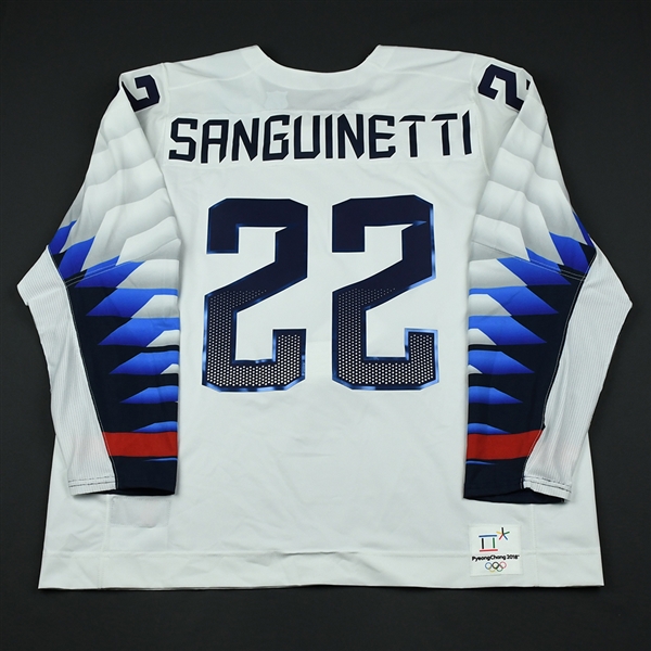 Bobby Sanguinetti - Team USA Mens PyeongChang 2018 Olympic Winter Games - Game-Worn White Jersey