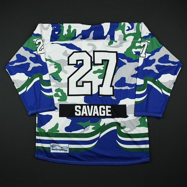 Paige Savage - Connecticut Whale - Game-Issued Military Appreciation Jersey - Feb. 25, 2018