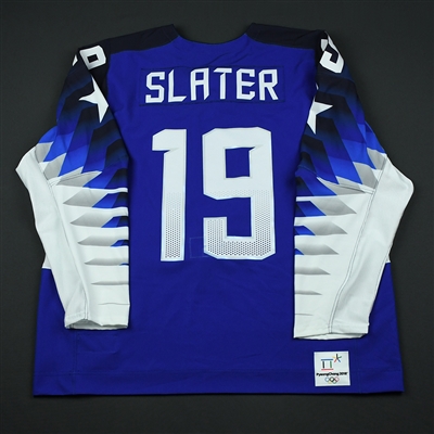 Jim Slater - Team USA Mens PyeongChang 2018 Olympic Winter Games - Game-Worn Royal Jersey
