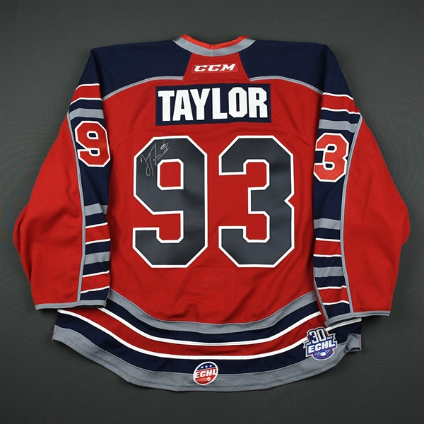 Justin Taylor - Kalamazoo Wings - 2018 Fantasy Team Skater - Game-Worn Autographed Jersey w/A - Worn Mar. 4, 2018