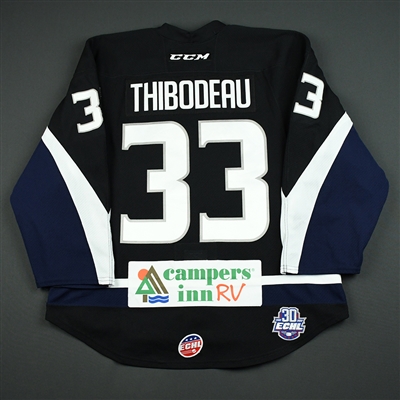 Chad Thibodeau - Jacksonville Icemen - 2017-18 Regular Season Game-Worn Black Jersey 