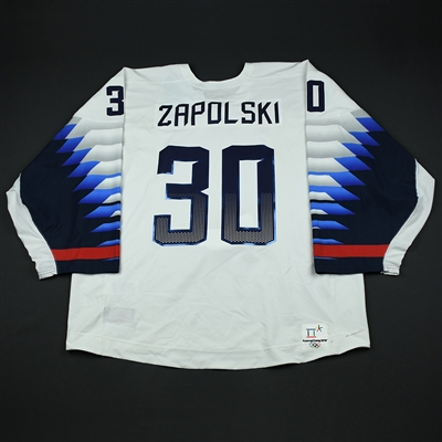 Ryan Zapolski - Team USA Mens PyeongChang 2018 Olympic Winter Games - Game-Worn White Jersey