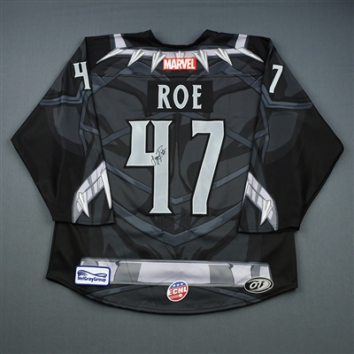 Logan Roe - Florida Everblades - 2018-19 MARVEL Super Hero Night - Game-Worn w/ A Autographed Jersey, and Socks