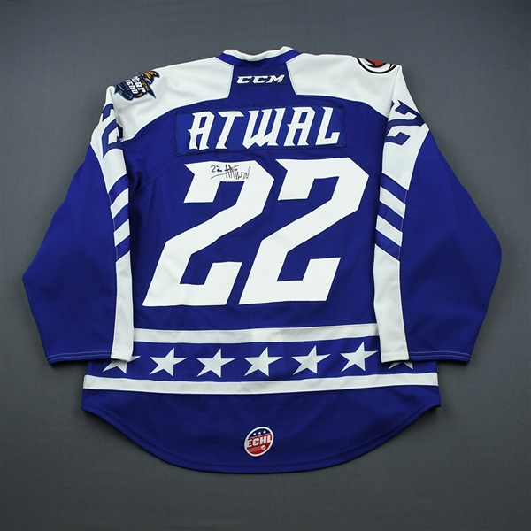 Arvin Atwal - 2019 CCM/ECHL All-Star Classic - West - Game-Worn Autographed Jersey w/Socks - Round 1, Round-Robin, Games 2,3,5