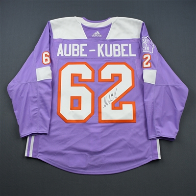 Nicolas Aube-Kubel - Philadelphia Flyers - 2018 Hockey Fights Cancer - Warmup-Issued Autographed Jersey