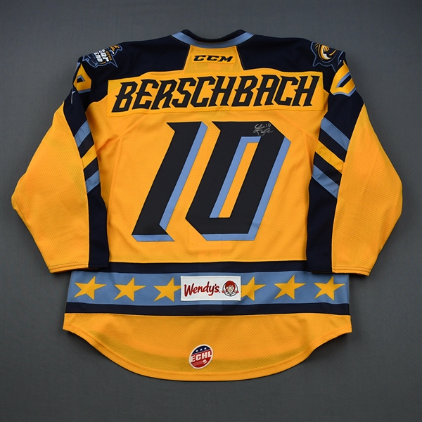 Shane Berschbach - 2019 CCM/ECHL All-Star Classic - Hooks - Game-Worn Autographed w/ socks w/C Jersey