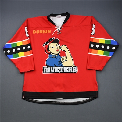 Courtney Burke - Metropolitan Riveters - Game-Worn You Can Play Autographed Jersey - Feb. 2, 2019
