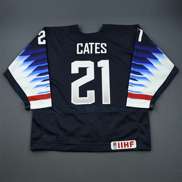 Noah Cates - 2019 U.S. IIHF World Junior Championship - Game-Worn Blue Jersey