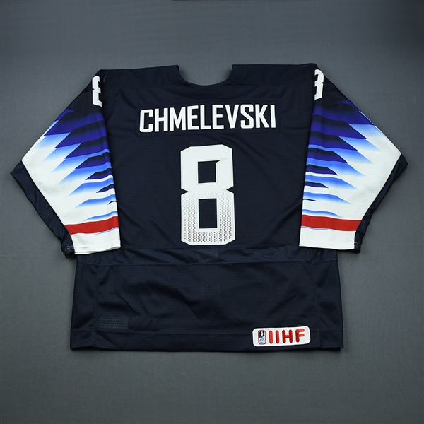 Sasha Chmelevski - 2019 U.S. IIHF World Junior Championship - Game-Worn Blue Jersey