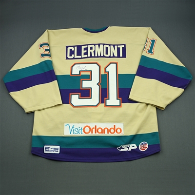 Maxime Clermont -2014-15 Orlando Solar Bears - Cream - Game-Worn Autogrpahed Jersey 
