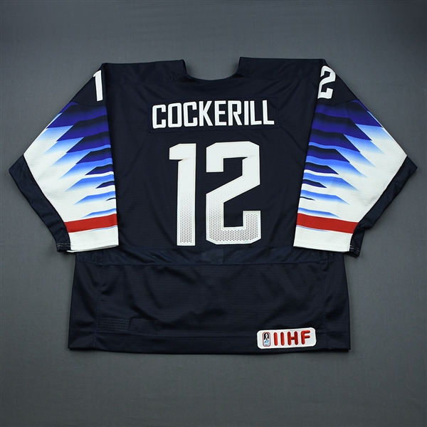 Logan Cockerill - 2019 U.S. IIHF World Junior Championship - Game-Worn Blue Jersey