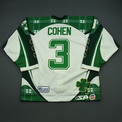 Jason Cohen - 2012-13 Orlando Solar Bears - Green & White "St. Patricks Day - Game-Worn Jersey 