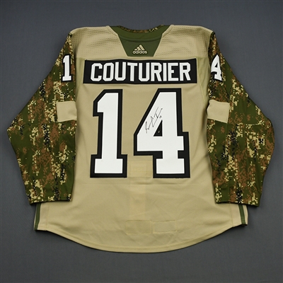 Sean Couturier - Philadelphia Flyers - 2018 Military Appreciation Night - Warmup-Worn Autographed w/ A Jersey