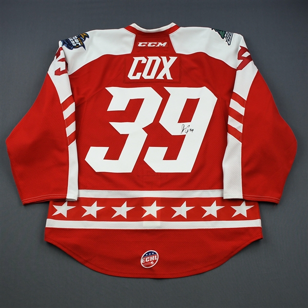 Joe Cox - 2019 CCM/ECHL All-Star Classic - East - Game-Worn Autographed Jersey w/Socks - Round 1, Round-Robin, Games 1,4,5
