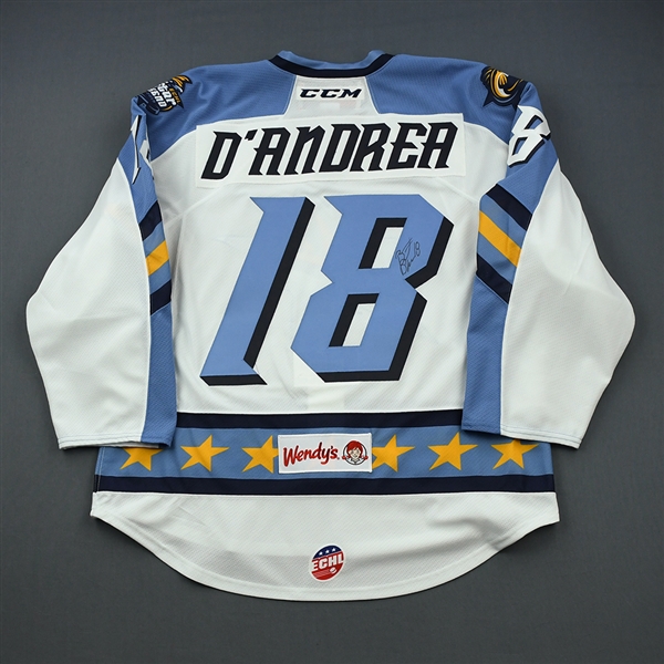 Brett DAndrea - 2019 CCM/ECHL All-Star Classic - Fins - Game-Issued Autographed Jersey