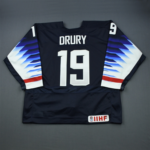 Jack Drury - 2019 U.S. IIHF World Junior Championship - Game-Worn Blue Jersey