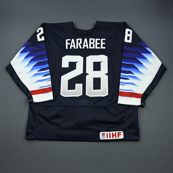 Joel Farabee - 2019 U.S. IIHF World Junior Championship - Game-Worn Blue Jersey