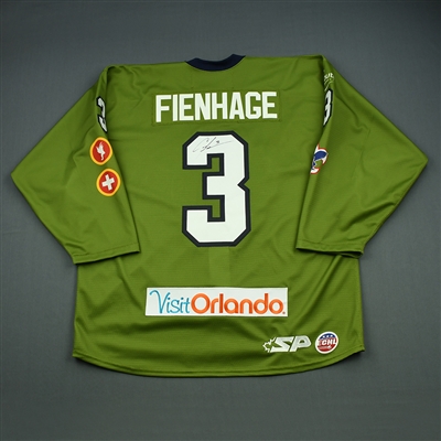 Corey Fienhage - 2013-14 Orlando Solar Bears - Scout - Game-Worn Autographed Jersey 