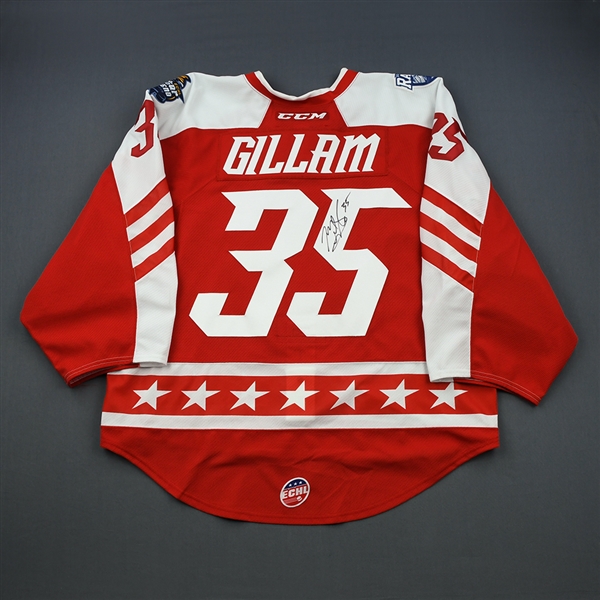 Mitch Gillam - 2019 CCM/ECHL All-Star Classic - East - Game-Worn Autographed Jersey w/Game-Issued Socks - Round 1, Round-Robin, Games 1,4,5