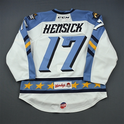 T.J. Hensick - 2019 CCM/ECHL All-Star Classic - Fins - Game-Worn Autographed w/ socks Jersey