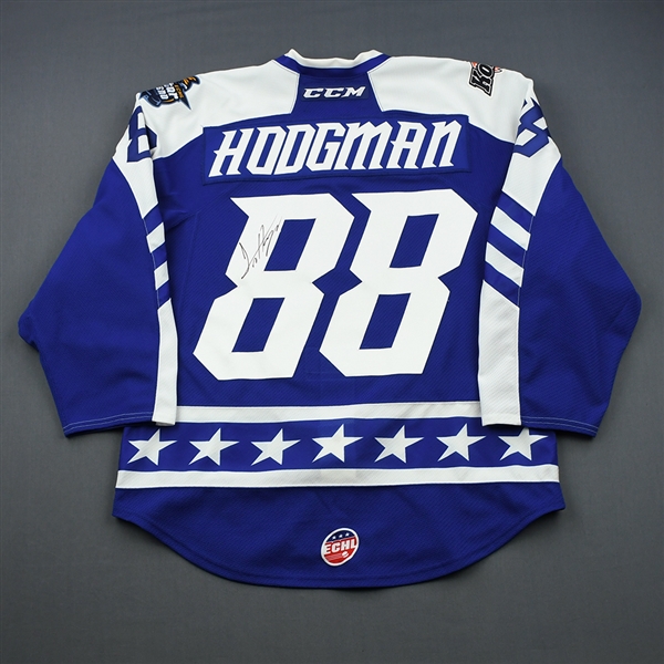 Justin Hodgman - 2019 CCM/ECHL All-Star Classic - West - Game-Worn Autographed Jersey w/Socks - Round 1, Round-Robin, Games 2,3,5