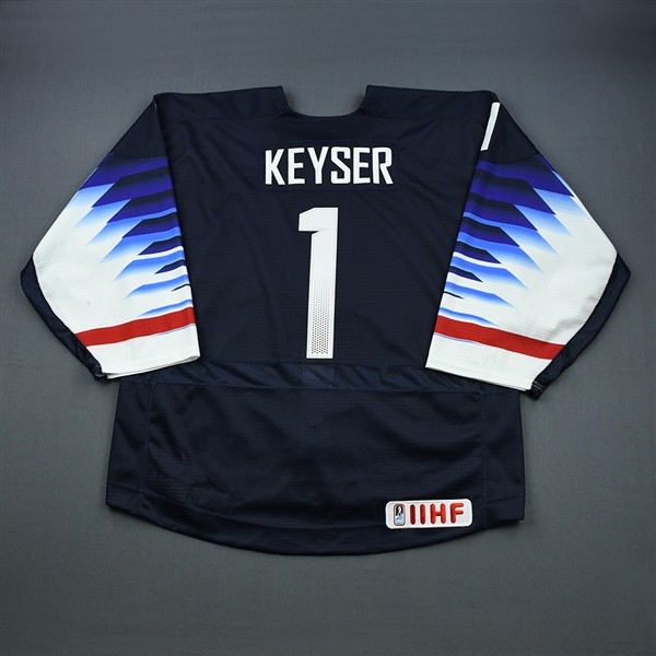 Kyle Keyser - 2019 U.S. IIHF World Junior Championship - Game-Worn Blue Jersey