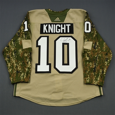 Corban Knight - Philadelphia Flyers - 2018 Military Appreciation Night - Warmup-Issued Autographed Jersey