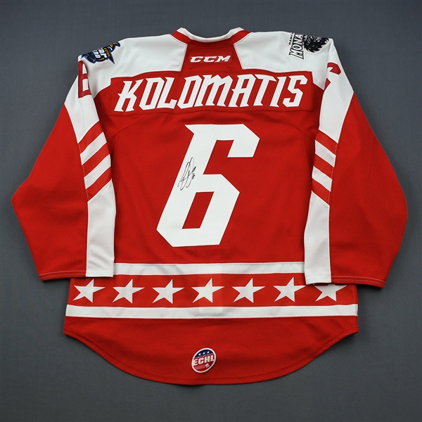 David Kolomatis - 2019 CCM/ECHL All-Star Classic - East - Game-Worn Autographed Jersey w/Socks - Round 1, Round-Robin, Games 1,4,5